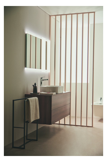 Ideal-Standard Waschtisch-Einhebelmischer CeraFlex chrom, verlängerter Sockel, mit Ablaufgarnitur, Ausladung 140mm