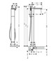 hansgrohe Wannen-Einhebelmischer Axor MyEdition Ausladung 196mm, bodenstehend, mit Platte, chrom/Schwarzglas