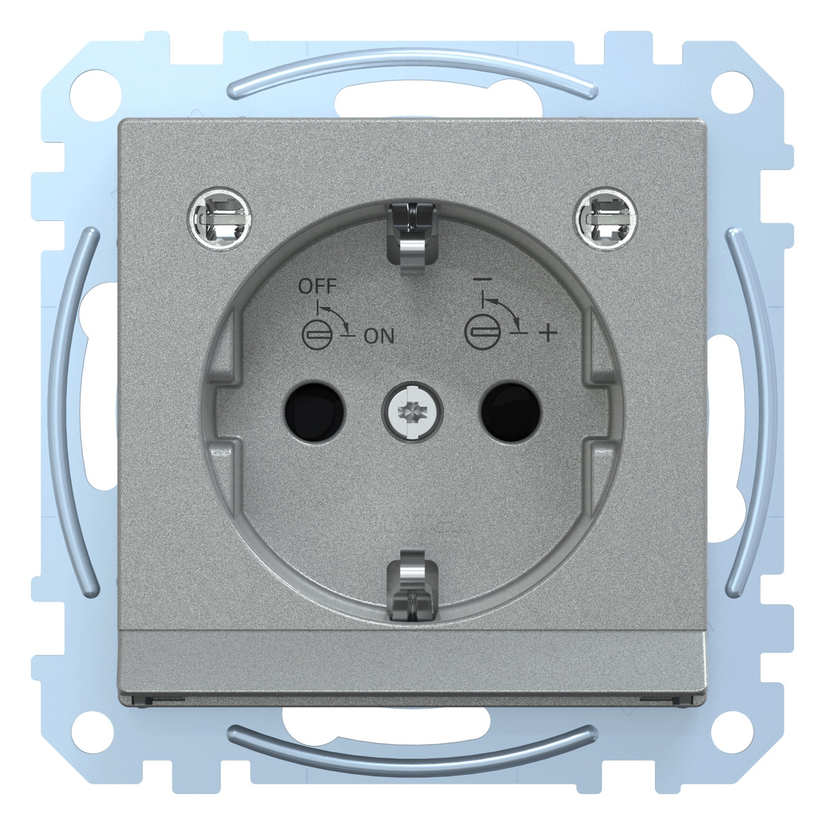 Steckdose 1f alu mt System M UP m.OL m.BS Mit Orientierungslicht IP20