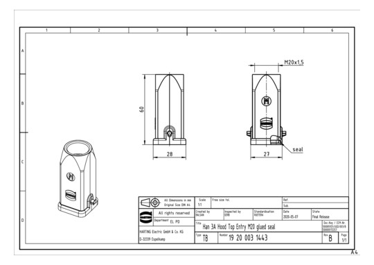 HART Han 3A-gg-M20 +geklebte 19200031443 