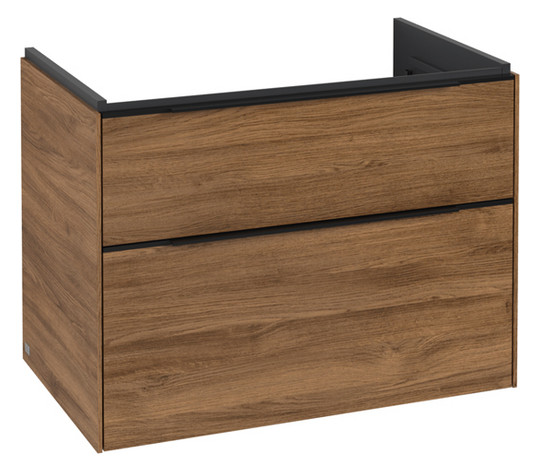 V&B Waschtisch-Unterschrank Subway 3.0 77,2x57,6x47,8cm, ohne LED/Griff Volcano black, kansas oak