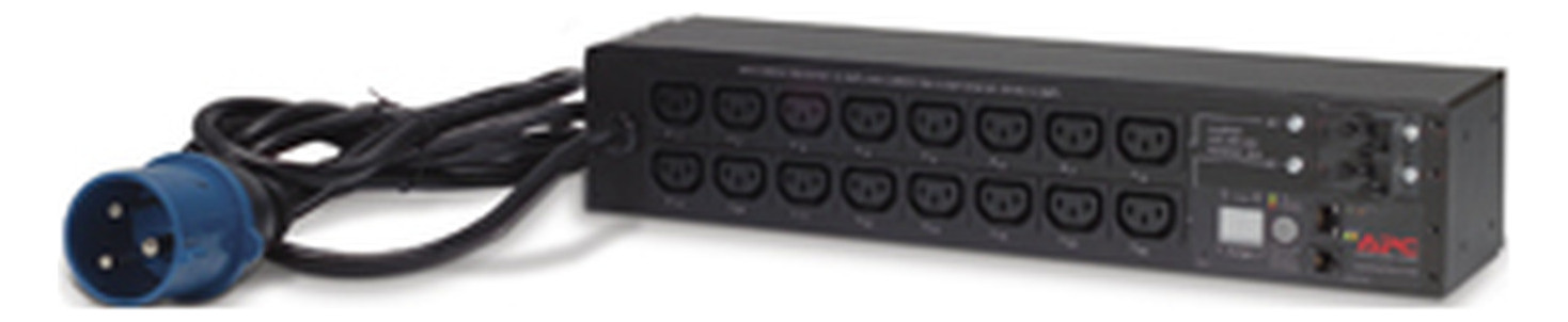 Rack-Stromverteilung 2HE 16Steckd 16xC13 230V Mit Sicherung m.Display m.LED-Anz