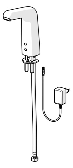 HANSA Infrarot-Waschtisch-Armatur HANSAMEDIPRO XL Netzbetrieb, hoher Auslauf, Ausladung 136mm, chrom