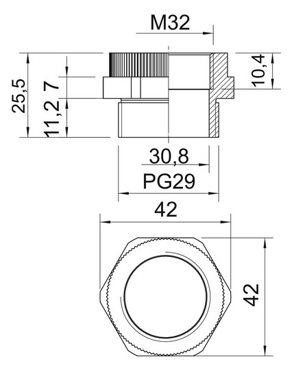 OBO 107 ADA PG29-M32 Adapter PG-M 