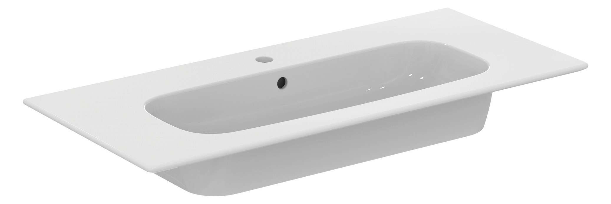 Ideal-Standard Möbelwaschtisch-Paket i.life A 104x46x64,5cm, 1 Hahnloch, Griff schwarz matt, greige matt