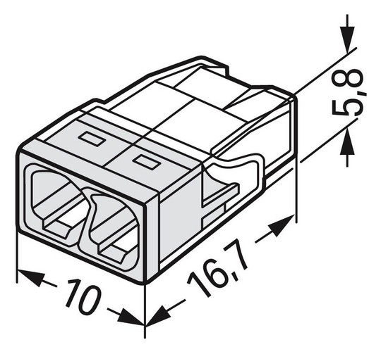 Steckklemme 2f 400V 24A Serie 2273 0,5-2,5qmm f.Massivleiter