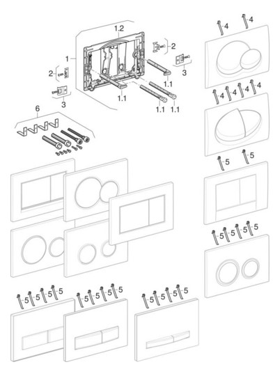 Geberit Betätigungsplatte Sigma 01 weiß, für 2-Mengen-Spülung, Kunststoff