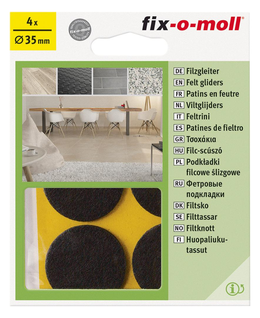 Bild Filzgleiter Ø 35 mm, selbstklebend,braun Inhalt: 4 - suki-1