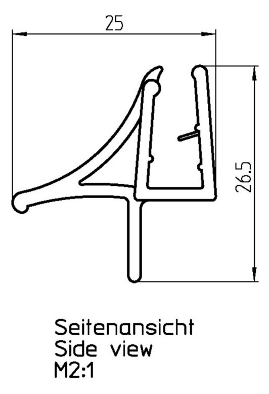 25031307005000-DUSCHOLUX-WASSERABWEISER ZU MAGIC-ROUND, GEBOGEN, LINKS