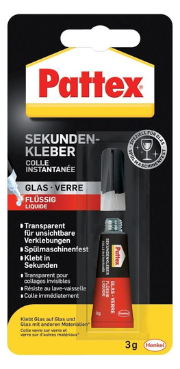 Pattex-Sekundenkleber Glas flüssig PSV1C - 3 g