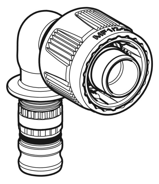 Geberit Übergangwinkel Mepla Ø 20 x MF20 mm, mit MasterFix, 90°, PVDF
