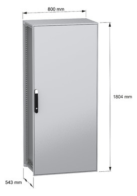 Standschrank ST IP55 B800xH1800xT500mm pulverbesch RAL7035 Koppelbar