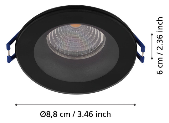 EGLO LED-Einbauspot D:88 Schwarz   99493 