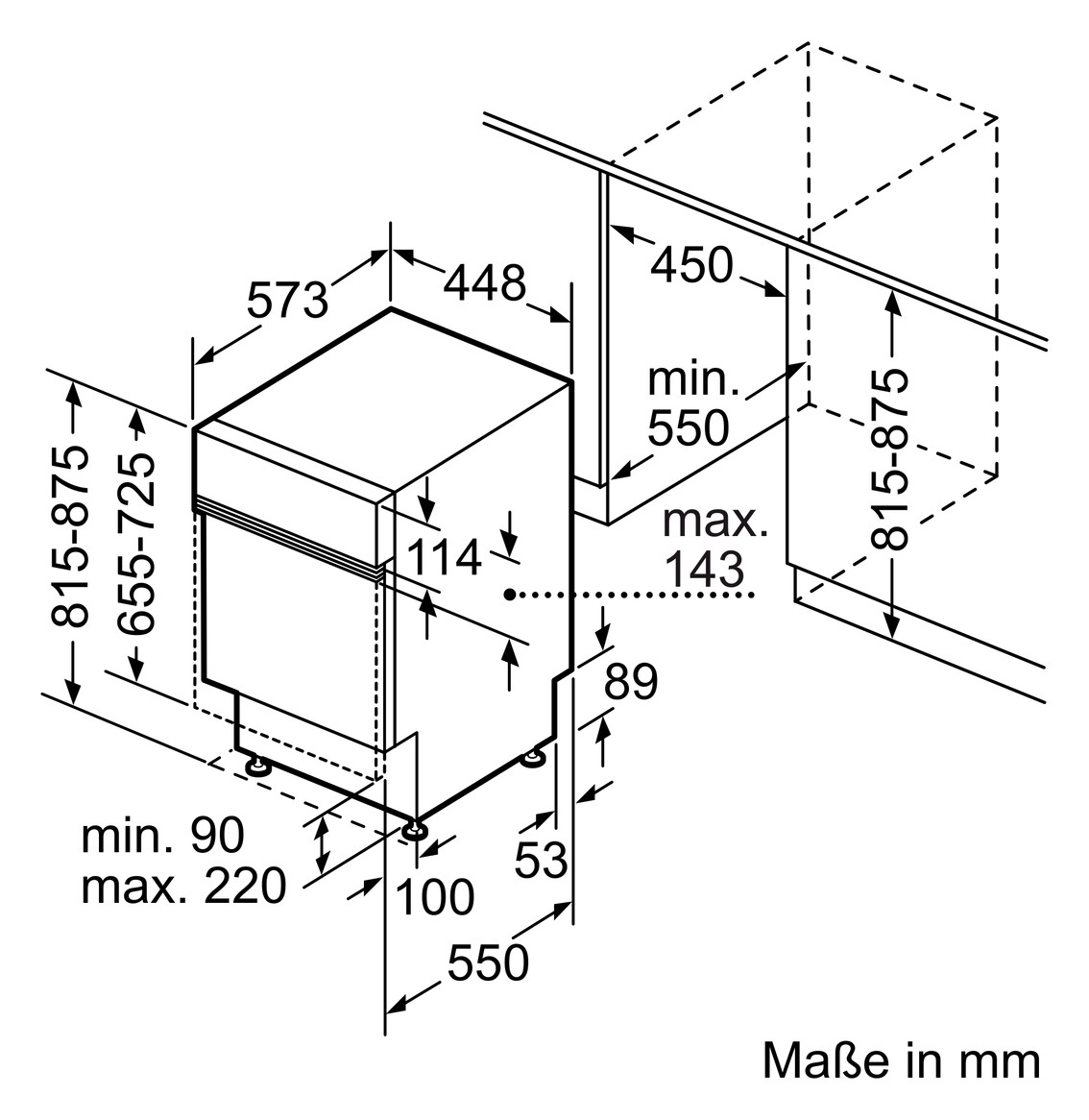 Geschirrspüler F edst integr B448mm 48dB 5prog BestKorb 815mm/m.Pl 9Gedecke