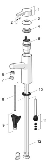 HANSA Waschtisch-Einhebelmischer HANSADESIGNO Style Hebel oben, ohne Ablaufgarnitur, Ausladung 119mm, chrom