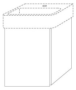 SA Waschtischunterbau Tür rechts 3way (SP820) 520x410x397 Vulkan-Matt