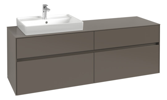 V&B Waschtischunterschrank Collaro 160x54,8x50cm, Waschtisch links, LED-Beleuchtung 12W, arizona oak