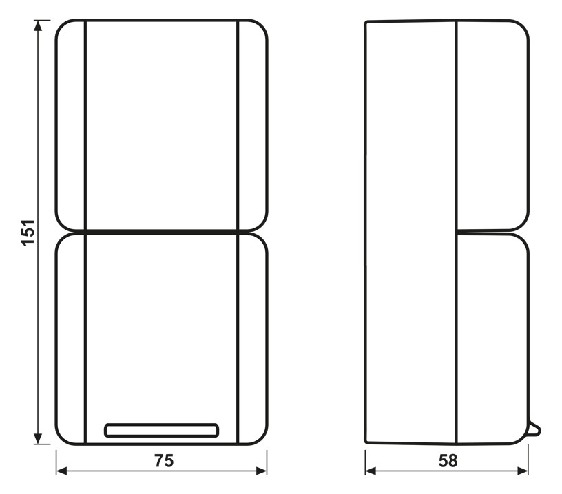 Steckdosenkombination AP WG 800 Wechs gr IP44 glz