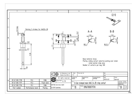 HART DSUB ME CR KON AWG24-28 09670007178 