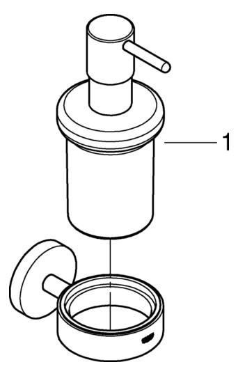 GROHE Seifenspender Essentials 160ml, mit Halter, verdeckte Befestigung, supersteel