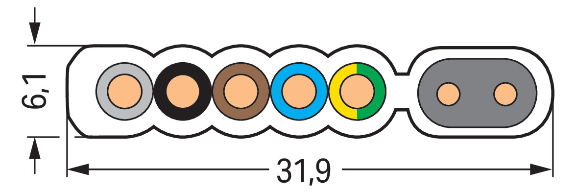 PVC-Steuerleitung Serie 897 5G2,5 vi Polyvinylchlorid (PVC) Farbe -15-90°C