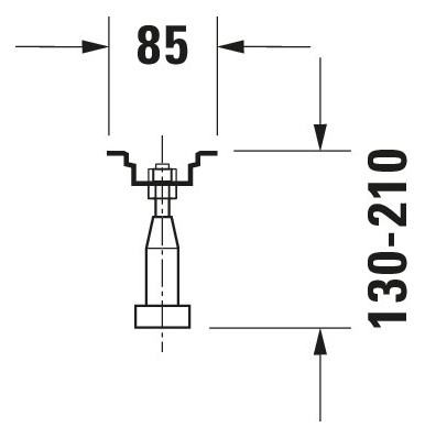 Duravit Fußgestell für Bade-/Duschwanne mit Seitenlänge ab 150 cm, 55x85cm, 3 Stück