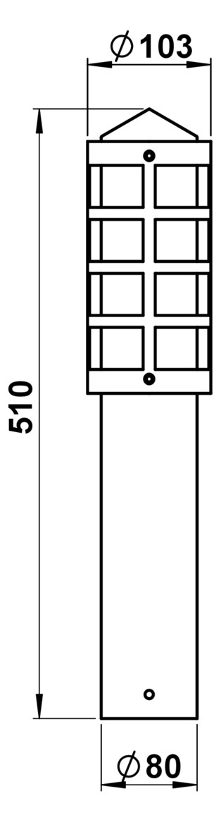 Podestleuchte 50W E27 edst Edst Kst_opal IP44 HV