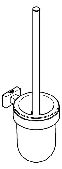 GROHE WC-Bürstengarnitur Essentials Cube verdeckte Befestigung, Wandmontage, supersteel