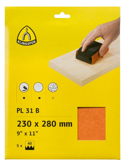KLINGSPOR-Finishingpapier PL31B - 230x280mm, K120 (5...