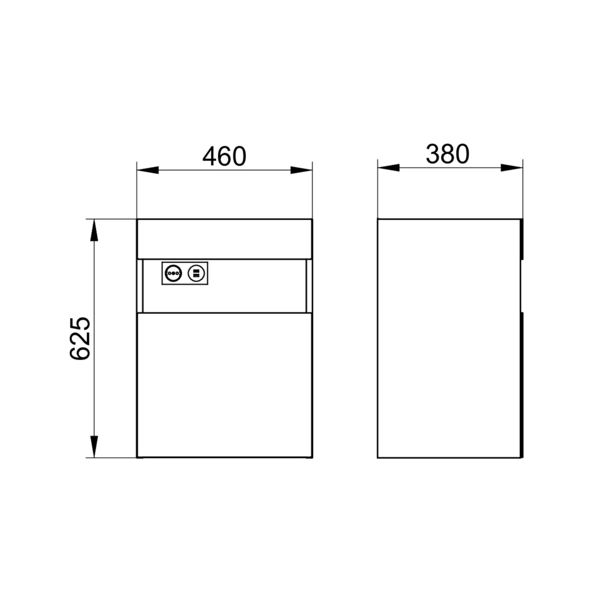 KEUCO Waschtisch-Unterschrank Stageline 46x62,5x38cm, mit Elektrik, links, Dekor Vulkanit, Glas Vulkanit satiniert