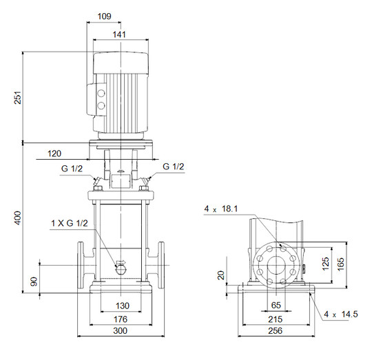 Grundfos Vertikale Kreiselpumpe CR20-3 A-F-A-V-HQQV 3x400D 50 HZ