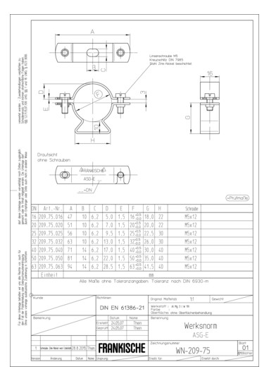 Fränkische Stahlrohr-Bügelschelle für VA Steck-ES VSG-E 20