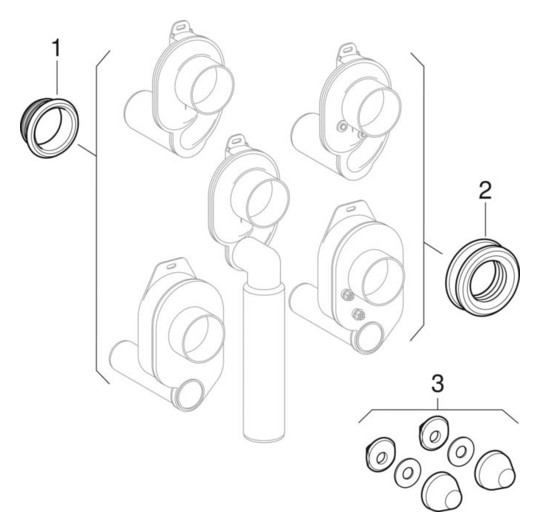 Geberit Urinalgeruchsverschluss Ø 50 mm, Abgang horizontal, Kunststoff, weiß