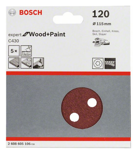 2608605106 Schleifblatt 115mm,K120,5x - UNI ELEKTRO Online-Shop