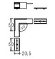 Kupplung/Verbinder ger sw Alu L50mm B50mm H20,5mm