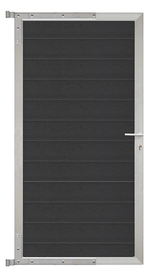 Bild ELSKOP-Tor-Komplettset 90 x 173 cm, Rahm en silber Füllung anthrazit - n.a.-0