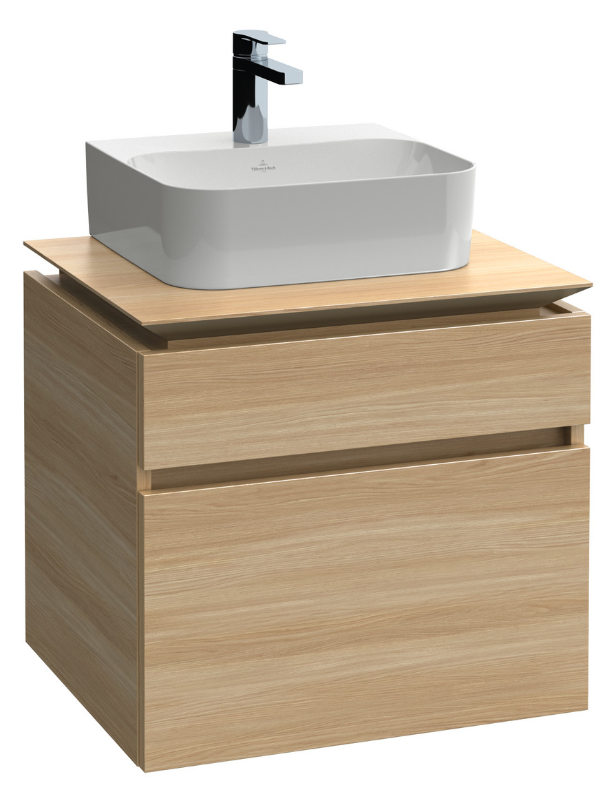 V&B Waschtischunterschrank Legato 60x55x50cm, Waschtisch mittig, Stone Oak
