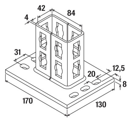 Vermaßte Strichzeichnung
