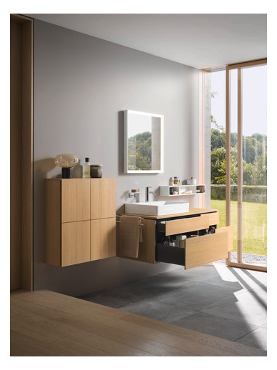 Duravit Halbhochschrank L-Cube 70x24,3x80cm, 2 Türen, eiche natur
