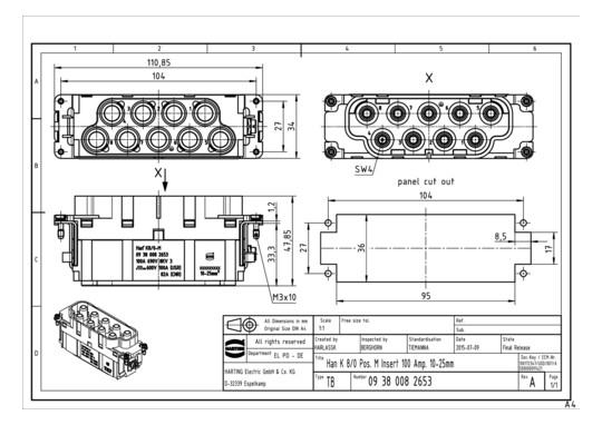 HART Han K 8/0-M 100Amp. / 1 09380082653 