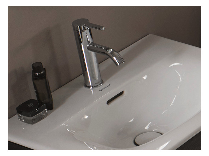 Duravit Möbel-Handwaschbecken Viu 53x43cm, mit Überlauf, Hahnlochbank, mit Hahnloch, weiß WonderGliss