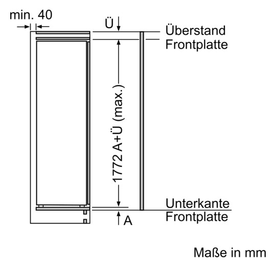 Kühlschrank EB E 310l N1775mm integr ws fest 114kwh B541mm H1772mm