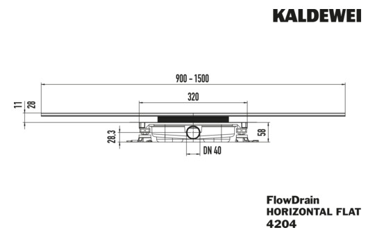 Kaldewei Ablaufgarnitur FlowDrain Mod 4204 horizontal, flat