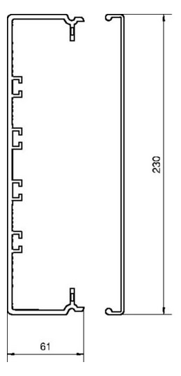 Leitungsführungskanal Kst 61x230x2000mm ver-ws LF-K unbeh 11150qmm RAL9016