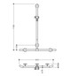 HEWI Duschhandlauf System 800 K 1100 x 812 mm, rubinrot, mit verschiebbarer Brausestange