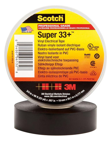 3M-PVC-Elektro-Isolierband Super 33+, schwarz - 19 mm x 20 m