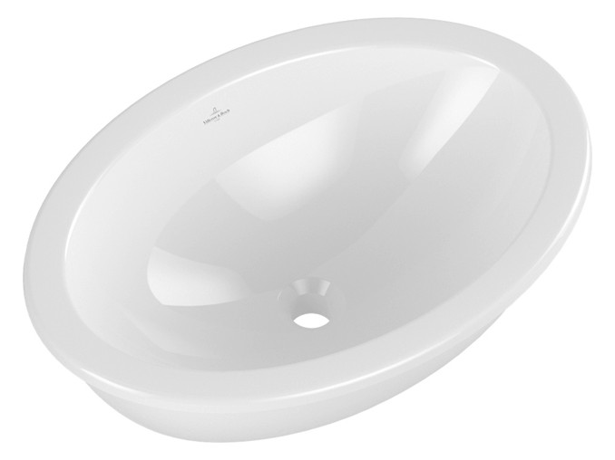 V&B Unterbauwaschbecken Loop & Friends oval, ohne Hahnlochbank, mit Überlauf, 57 x 38 cm, weiß C-plus