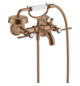 hansgrohe 2-Griff-Wannen-Armatur Axor Montreux AP, Ausladung 224mm, mit Hebelgriffen, brushed red gold