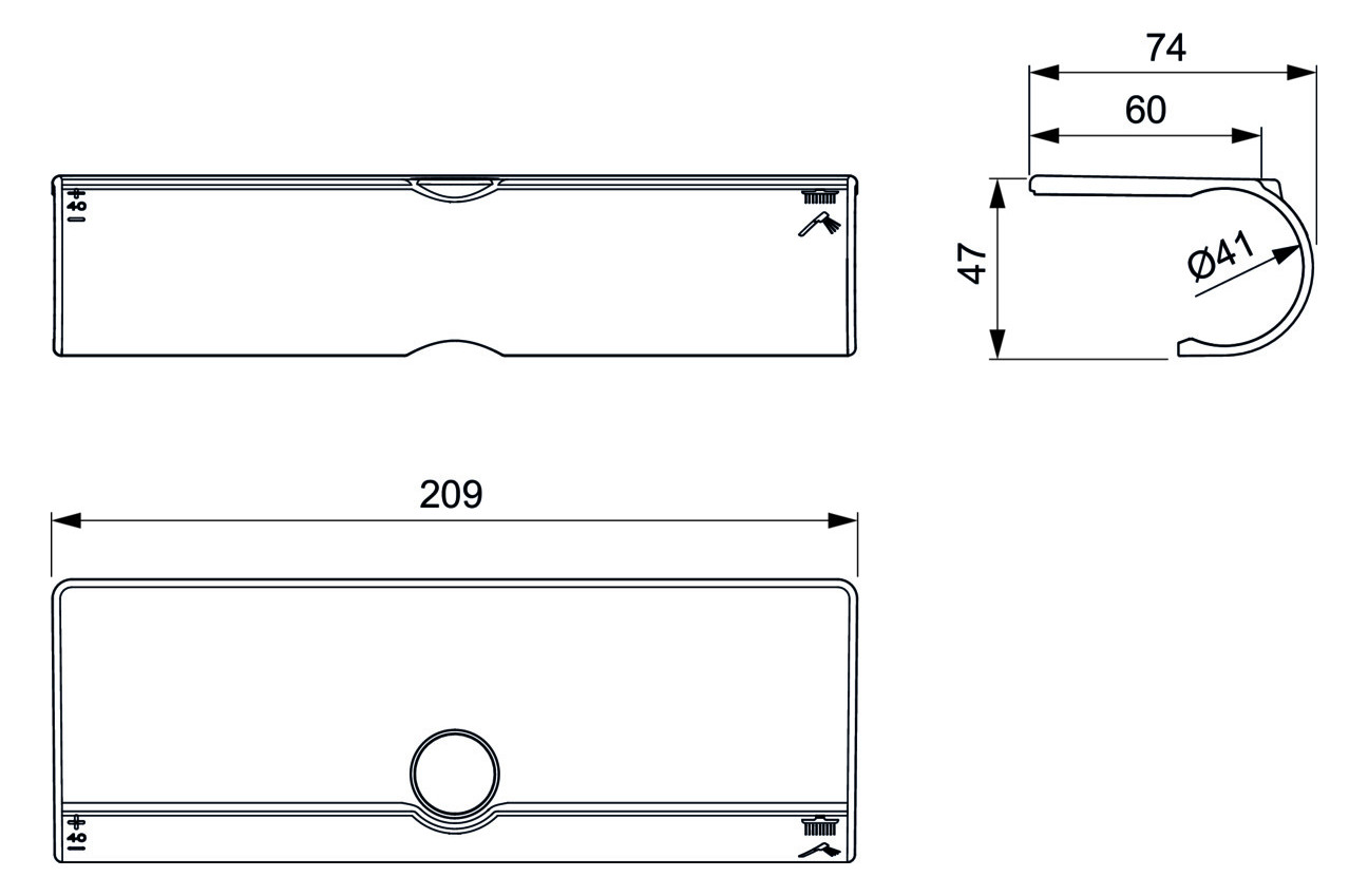 Ideal-Standard Wrap-Over Ablage Ceratherm T für Duschsysteme, chrom