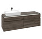 V&B Waschtischunterschrank Legato 160x55x50cm, Waschtisch links, mit LED-Beleuchtung, Stone Oak